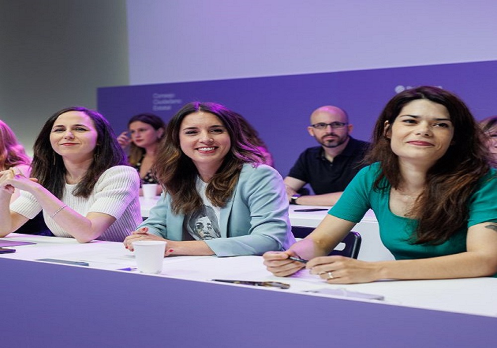 Ione Belarra, secretaria general de Podemos, durante el anuncio del ERE Podemos en el Consejo Ciudadano Estatal.