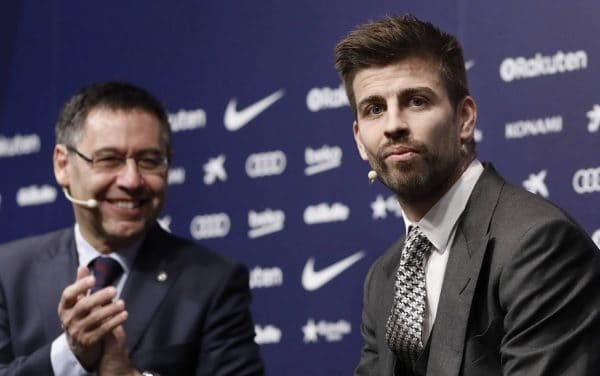 Josep Bartomeu y Gerard Piqué