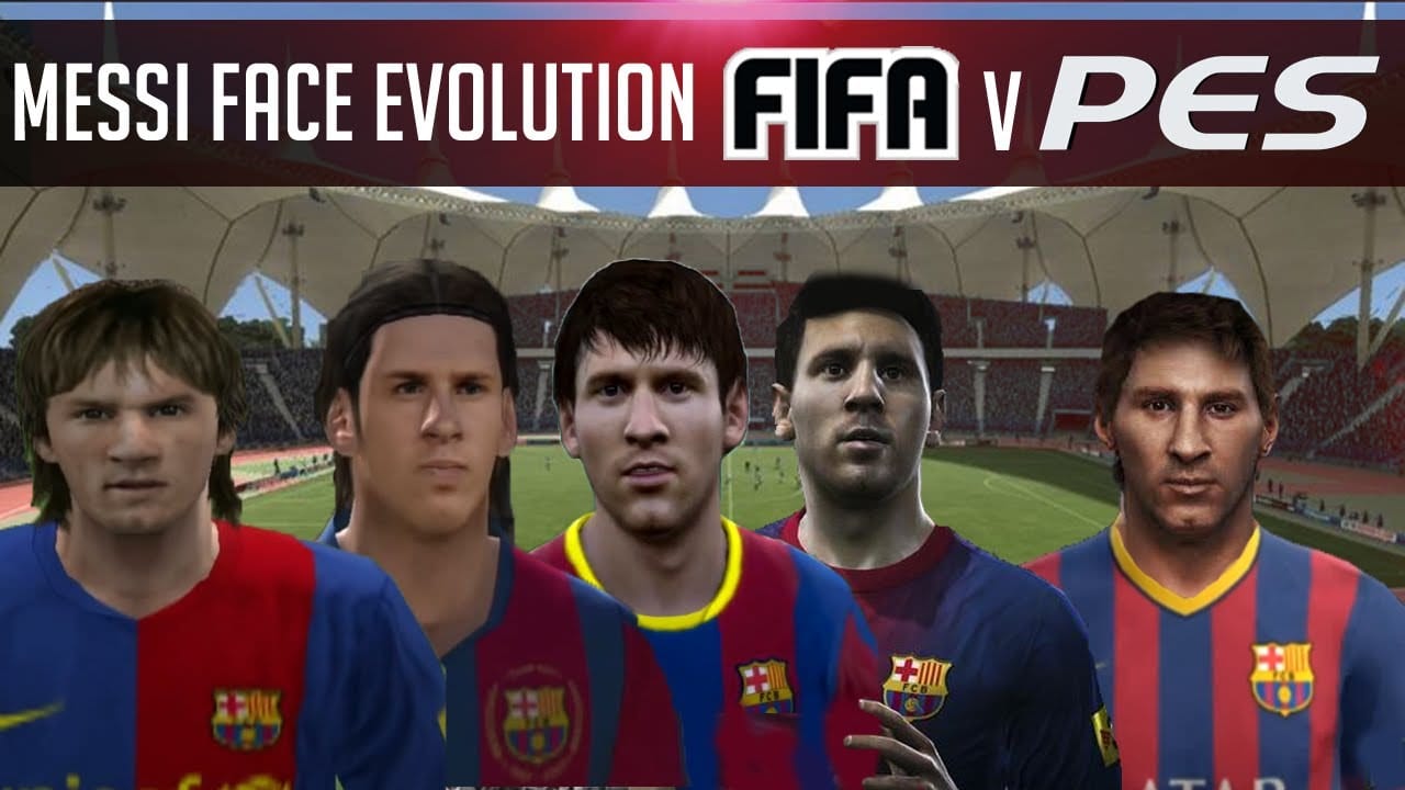 Evolución de las caras de Messi en FIFA y PES